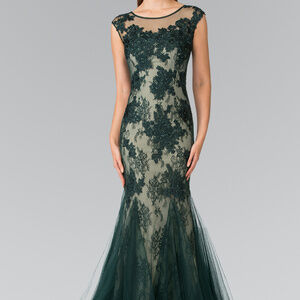 N/A NEW GREEN WEDDING EVENING FORMAL Sleeveless Lace Long Prom Dress GL2276